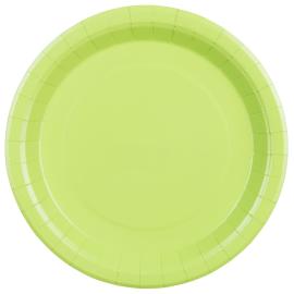 Papptallerkener Limegr&oslash;nn 23 cm 6-pakning