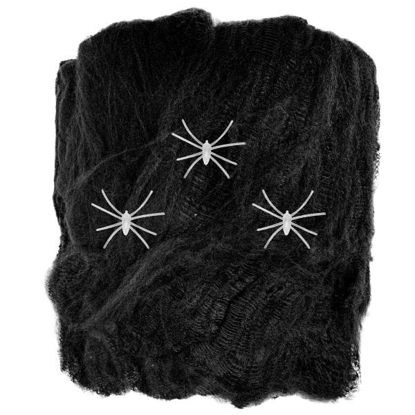 Svart Spindelvev med Edderkopper 50g