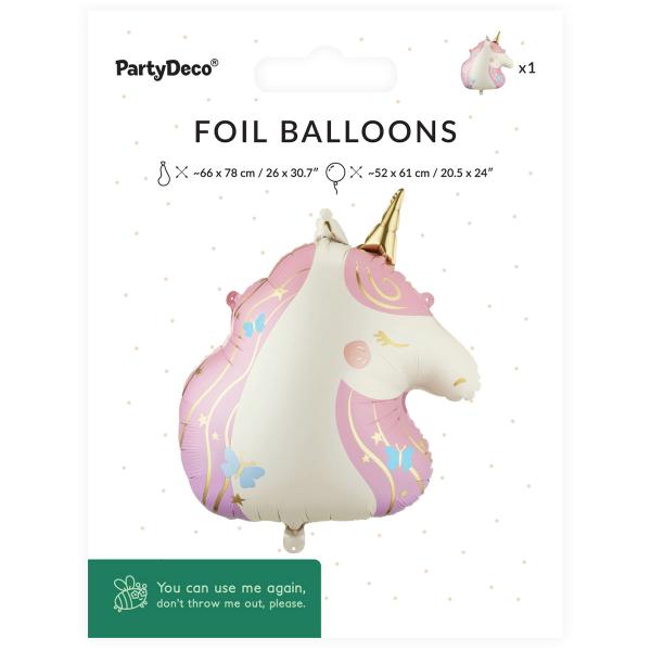 Folieballong Enhjørning 52 x 61 cm