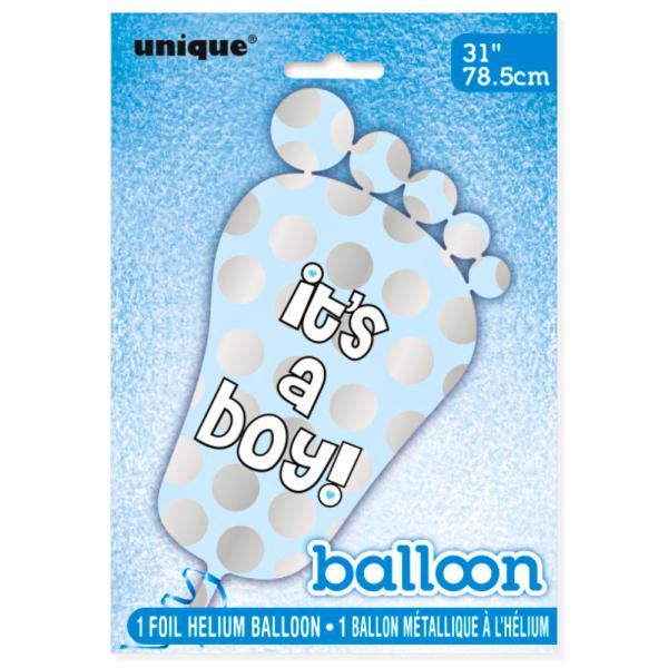 It's A Boy Ballong Lyseblå & Sølv