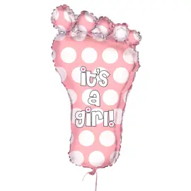 It's A Girl Ballong Lyserosa & Sølv