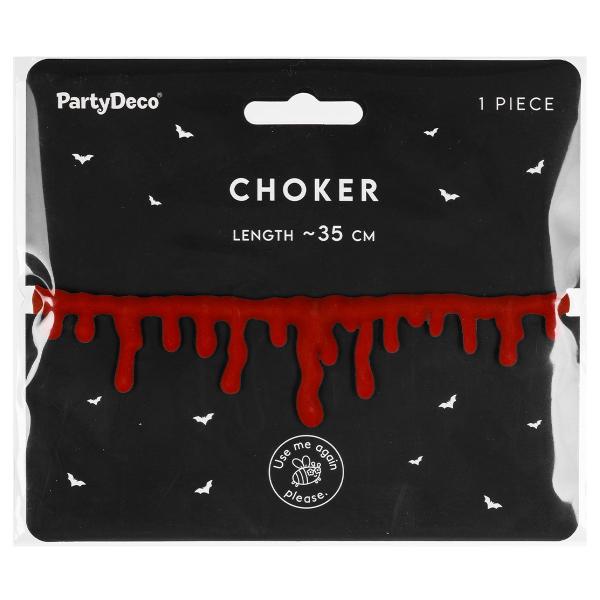 Choker Halskjede med Blod Rød
