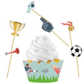 Cupcake Sett Fotballbursdag 12-pakning