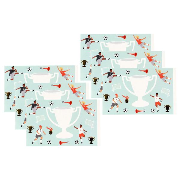 Stickers til Såpebobleflasker Fotballbursdag 6-pakning