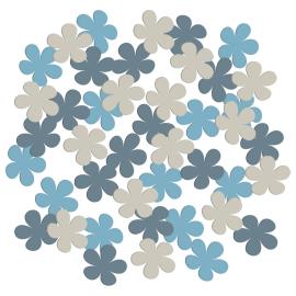 Konfetti Blomster Blågrå/Puderblå/Beige 80-pakning