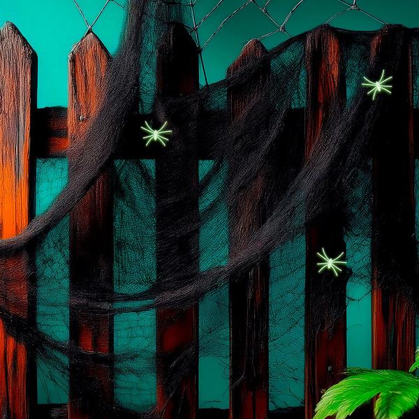 Svart Spindelvev med Edderkopper 50g