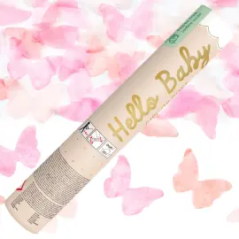 Konfettikanon Sommerfugler Rosa 20 cm