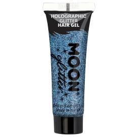 Moon Glitter Holografisk Glitter Hårgelé Blå