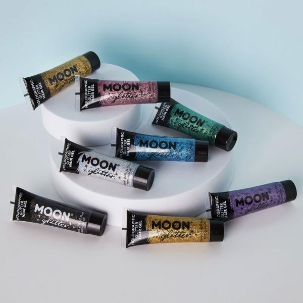 Moon Glitter Holografisk Glitter Hårgelé