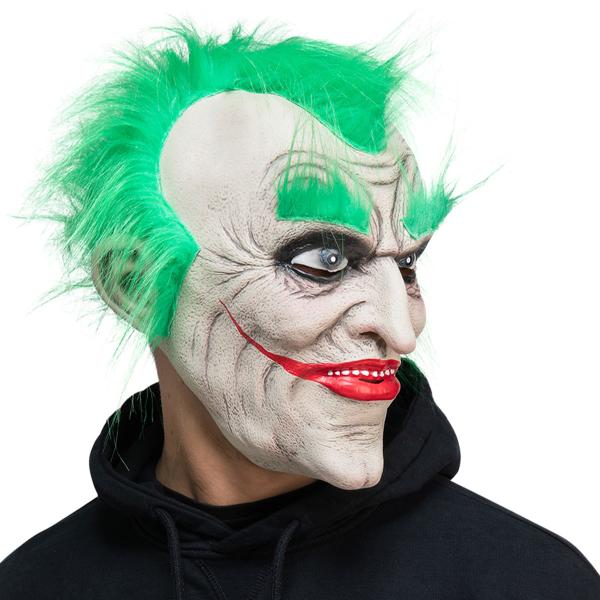 Latexmaske Skrekklovn med Grønt Hår