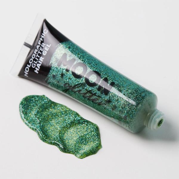 Moon Glitter Holografisk Glitter Hårgelé Grønn