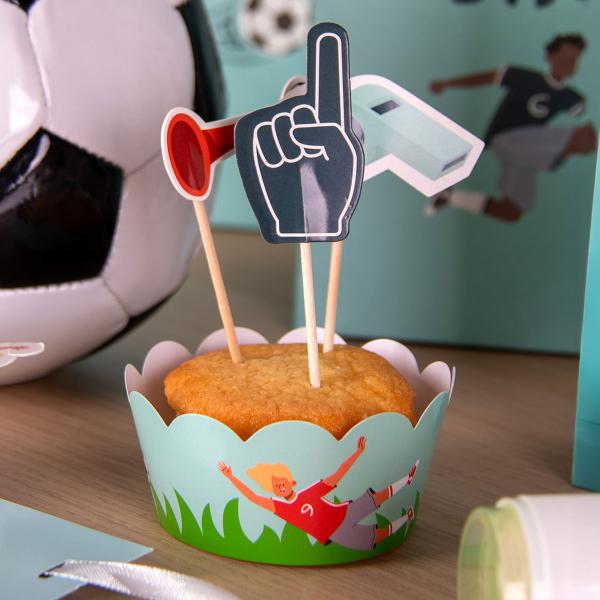 Cupcake Sett Fotballbursdag 12-pakning