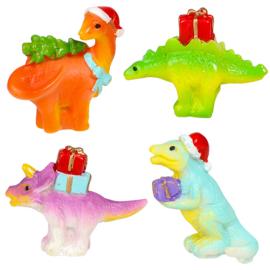 Minidekorasjoner Dinosaur Julefigurer 4-pakning