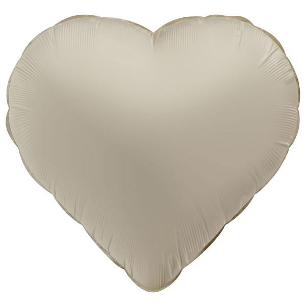 Folieballong Hjerte Creamy Latte Matt