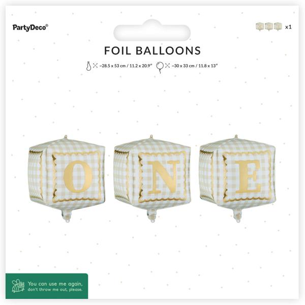 Folieballonger One Kuber 3-pakning