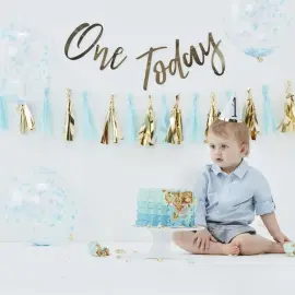 1-års Bursdag Sett Blå