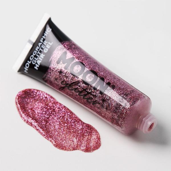 Moon Glitter Holografisk Glitter Hårgelé Rosa