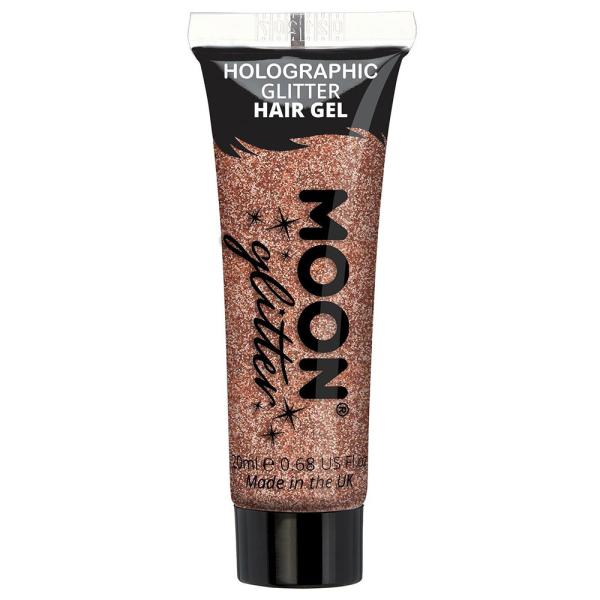 Moon Glitter Holografisk Glitter Hårgelé Rosegull