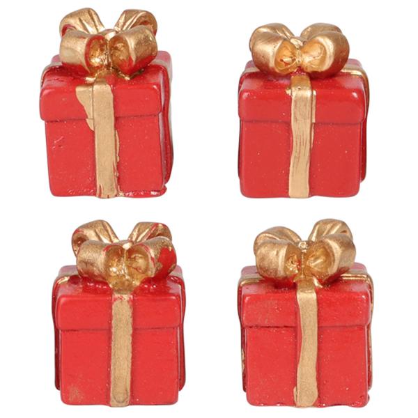 Minidekorasjoner Julegaver 4-pakning