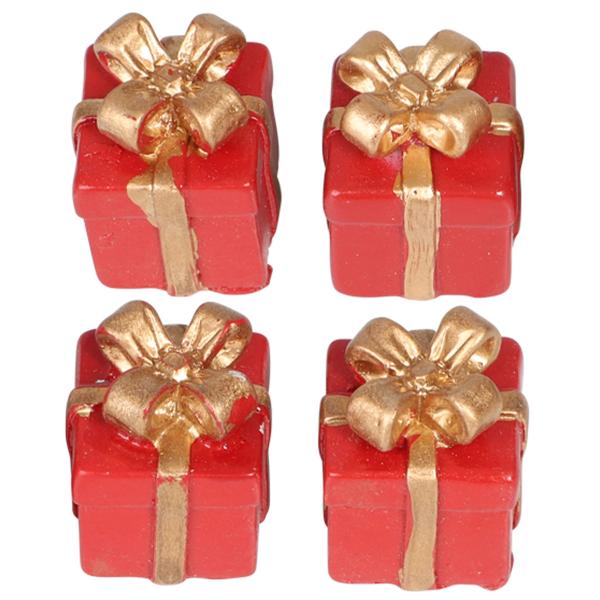 Minidekorasjoner Julegaver 4-pakning