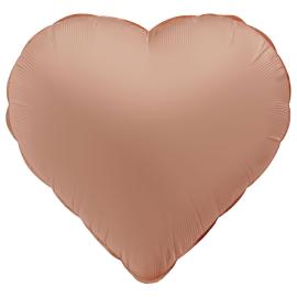 Folieballong Hjerte Gammelrosa Matt