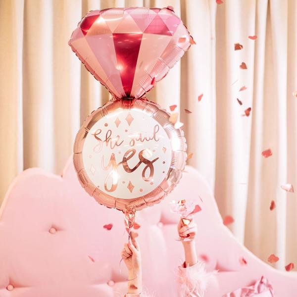 Folieballong Diamantring She Said Yes