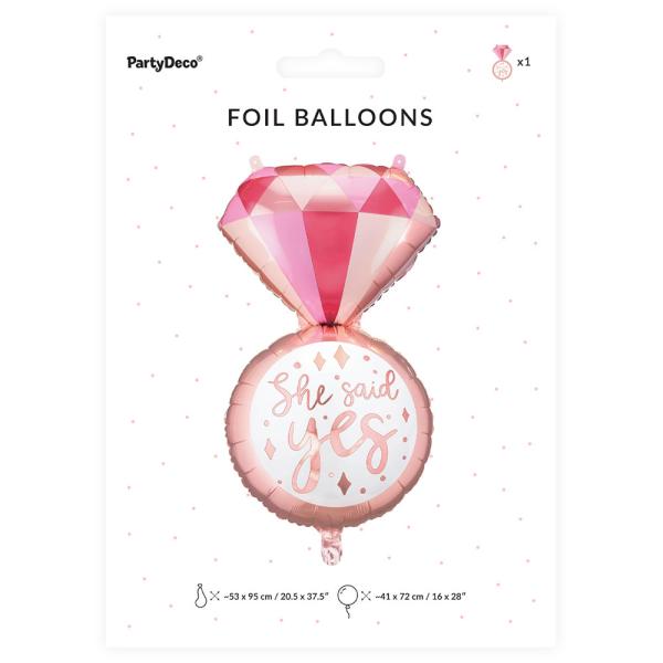 Folieballong Diamantring She Said Yes