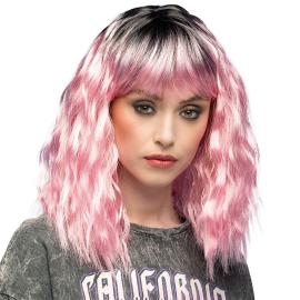 B&oslash;lget Parykk Rosa/Svart