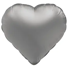 Folieballong Hjerte Månesølv Matt