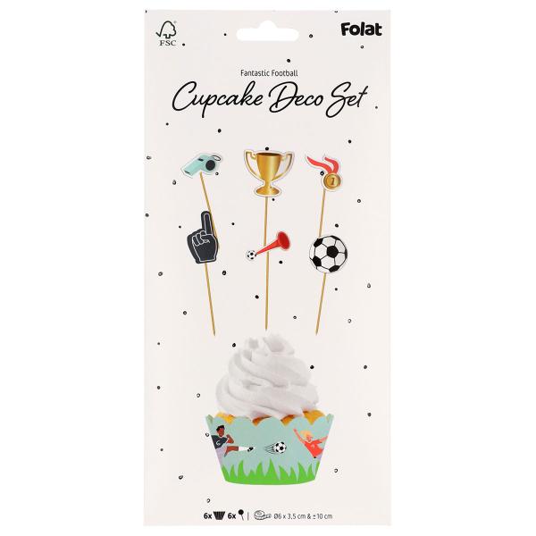 Cupcake Sett Fotballbursdag 12-pakning