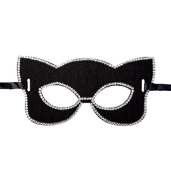 Øyemaske Katt med Strass