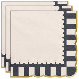 Engangsservietter med Gullkanter 12-pakning