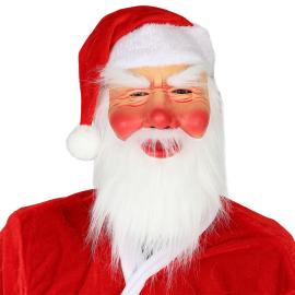 Nissemaske med Skjegg og Rød Nisselue