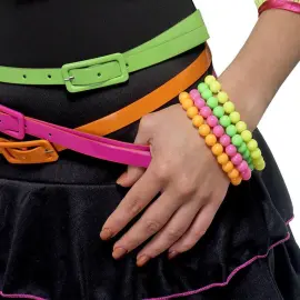 Neonfargede Perlearmb&aring;nd 4-pakning