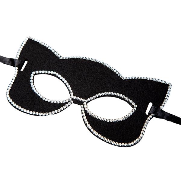 Øyemaske Katt med Strass