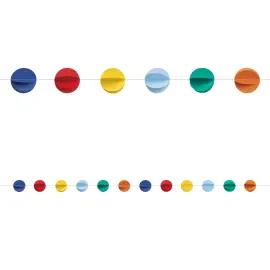 3D Sirkler Girlander Flerfarget