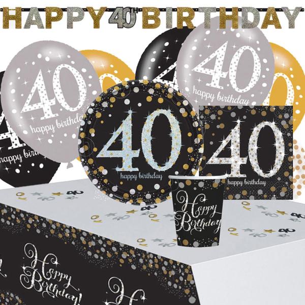40-års Bursdag Sparkling Celebration Kit 8 Pers