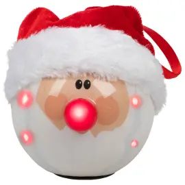 Julekule med LED Lys Julenisse
