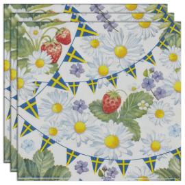 Servietter med Blomster og Girlander 20-pakning