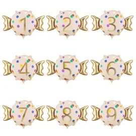 Folieballong Karamell med Tallet 8