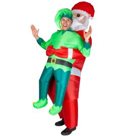 Oppblåsbar Carry Me Drakt Julenissen og Nisse