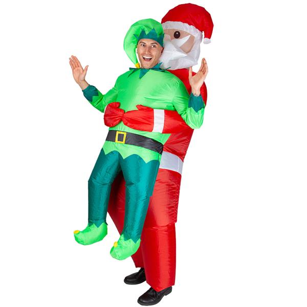 Oppblåsbar Carry Me Drakt Julenissen og Nisse