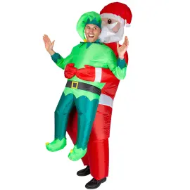 Oppblåsbar Carry Me Drakt Julenissen og Nisse