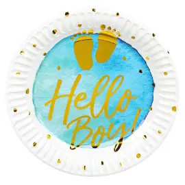 Papptallerkener Hello Boy
