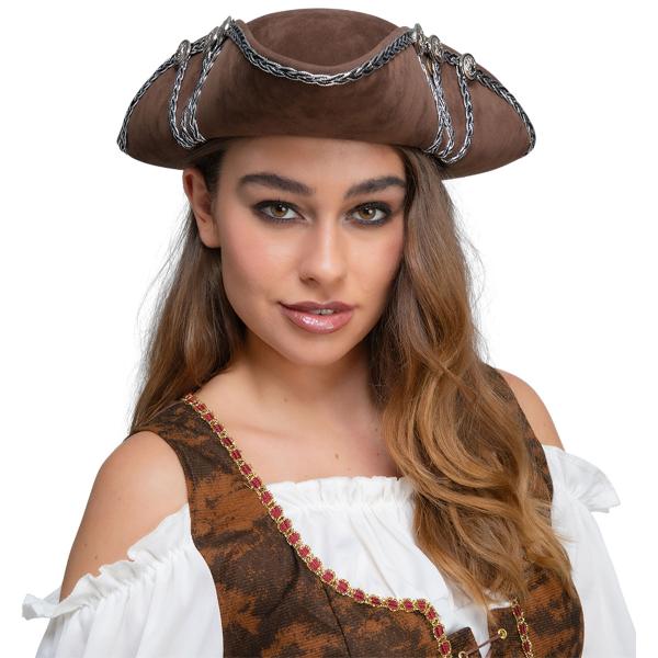 Pirat Trekantet Hatt Brun