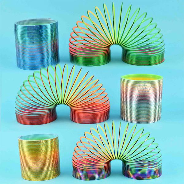 Regnbuefarget Stor Metallisk Slinky