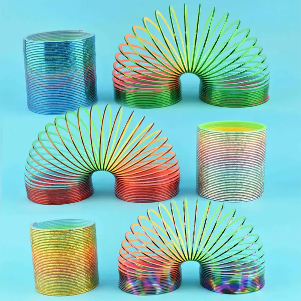 Regnbuefarget Stor Metallisk Slinky