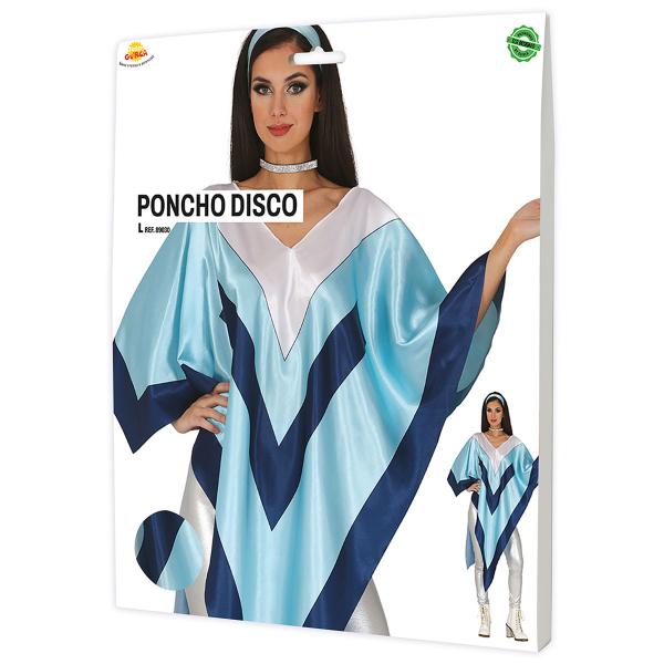 Poncho Disco Blå/Hvit