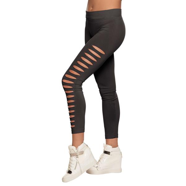 80-talls Tights med Hull Svarte