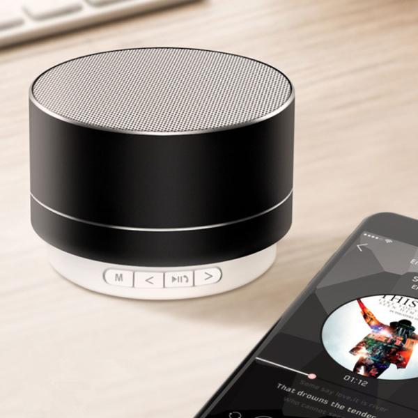 Rund Mini Bluetooth Høyttaler Sølv
